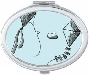 Kompaktní make-make-hand mirror - Make-up Aktualizace - Dvojité skleněné zrcadla - 7 x 6 cm - Geometrický vzor