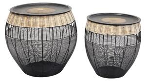 Sada 2 černých odkládacích stolků Kare Design African Drums