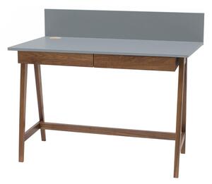 Šedý psací stůl s podnožím z jasanového dřeva Ragaba Luka Oak, délka 110 cm