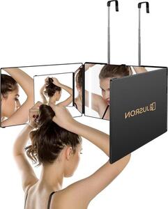 Dobíjecí zrcadlo s retraktivním čočkem pro sebestříhání vlasů - kosmetické zrcadlo pro účesy, make-up a make-up - ideální dárek pro muže a ženy zrcadlo