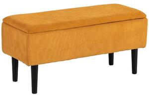 HOMCOM úložná lavička 47L s polyesterovým potahem do ložnice a předsíně, 95x38x45cm, Oranžová | Aosom