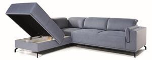 STAGRA BUSTO rozkládací sedací souprava s úložným prostorem PRAVÁ šedo-modrá 275 x 81 - 96 x 225 cm