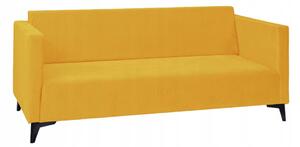 Trojmístná pohovka SIMON - žlutá / nožičky černý lesk