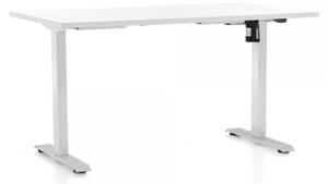 Výškově nastavitelný stůl OfficeTech A, 120 x 80 cm, bílá podnož