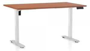 Výškově nastavitelný stůl OfficeTech B, 120 x 80 cm, bílá podnož