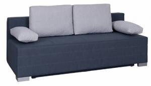 Rozkládací postel s polštáři s úložným prostorem IGOR - modrošedá / šedé polštáře