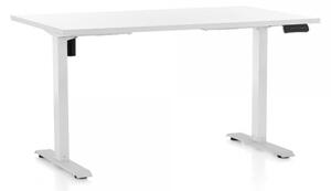 Výškově nastavitelný stůl OfficeTech B, 120 x 80 cm, bílá podnož