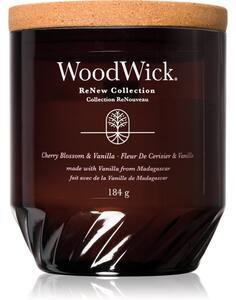 Woodwick Cherry Blossom & Vanilla vonná svíčka s dřevěným knotem 184 g
