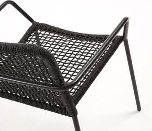 Černá zahradní židle s ocelovou konstrukcí Kave Home Bomer