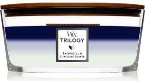 Woodwick Trilogy Evening Luxe vonná svíčka s dřevěným knotem (hearthwick) 453,6 g
