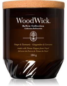 Woodwick Ginger & Turmeric vonná svíčka s dřevěným knotem 184 g