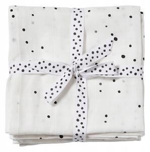 DONE BY DEER 2x Zavinovačka Plenka Pieluszka 120x120 Dreamy Dots White