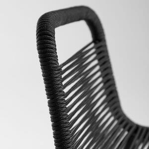 Černá barová židle s ocelovou konstrukcí Kave Home Glenville, výška 62 cm