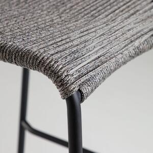 Šedá barová židle s ocelovou konstrukcí Kave Home Glenville, výška 74 cm