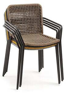 Béžová zahradní židle s ocelovou konstrukcí Kave Home Bomer