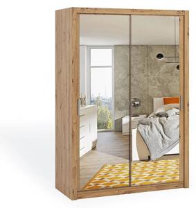 Skříň s posuvnými dveřmi a zrcadlem 150 BRYAN - dub artisan