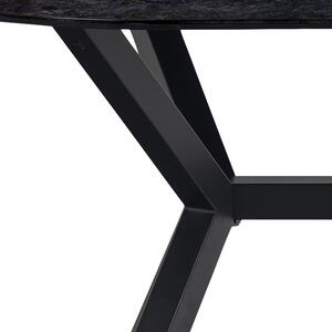 Černý jídelní stůl se skleněnou deskou Actona Laxey, 180 x 90 cm