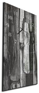 Nástěnné hodiny 30x60cm malované dřevo šedý abstrakt - plexi