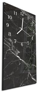 Nástěnné hodiny 30x60cm černý mramor - plexi