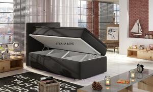 ZETKA ROCCO 90x200 moderní boxspring postel s úložným prostorem šedá 92 x 126 x 205 cm