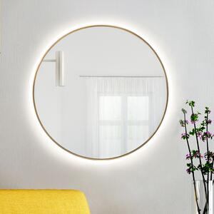 Baltica Design Bright zrcadlo 70x70 cm kulatý s osvětlením zlatá 5904107900223