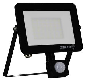 Černý venkovní LED reflektor LUX 30 W se senzorem, studená bílá