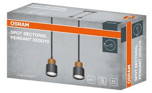Černo-zlatá Bodovka SECTORAL 2xGU10 ZÁVĚSNÁ 210 mm