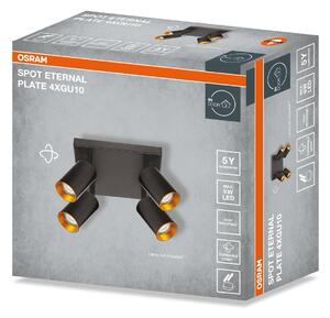 Černo-zlatá Bodovka ETERNAL 4xGU10 PLATE 215 mm