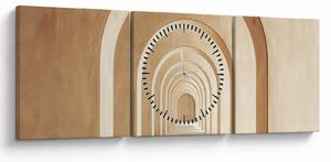 Obraz - Béžový průchod (s hodinami) (90x30 cm)