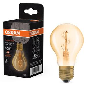 Vintage LED žárovka 1906 Classic A Spiral Filament, 1.8W, Teplá bílá, Zlatá, E27