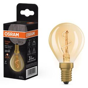 Vintage LED žárovka 1906 Classic P Spiral Filament, 1.8W, Teplá bílá, Zlatá, E14