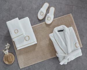 Ručník SEHZADE 50x100 cm. Luxusní froté ručníky SEHZADE 50x100 cm s vyšitým erbem v bílé nebo smetanové barvě, 100% česaná bavlna. Smetanová / zlatá výšivka