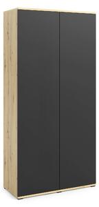 Šatní skříň bez zrcadla, 90 cm Barva dřeva: Dub Artisan/Černá
