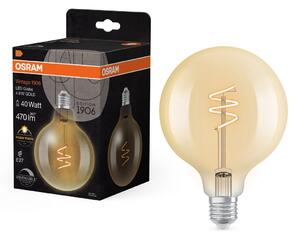 Zlatá Vintage LED žárovka Spiral Filament, 4.9W, Teplá bílá, E27