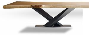 HOME22 Jídelní stůl BRASIL z masivu a oceli Materiál: dub, Barva podnoží: bílá, délka desky: 300 cm