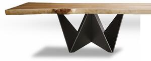 HOME22 Jídelní stůl TOKYO z masivu a oceli Materiál: dub, Barva podnoží: šedá, délka desky: 180 cm