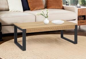 KONFERENČNÍ STOLEK, přírodní barvy, černá, dřevo, kov, 115/60/42 cm MID.YOU, Online Only
