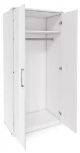 Dvoudveřová šatní skříň OLIKA - šířka 90 cm, bílá