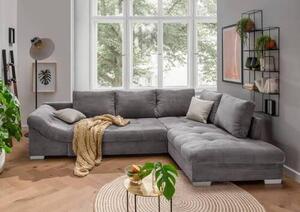 ROHOVÁ SEDAČKA, textil, šedá P & B - Sedací soupravy, Online Only
