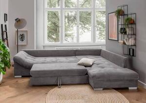 ROHOVÁ SEDAČKA, textil, šedá P & B - Sedací soupravy, Online Only