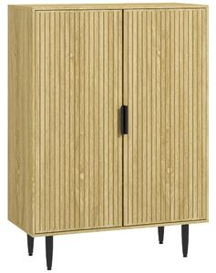 HOMCOM Úložný regál na obuv na 15 párů bot, regál do předsíně s 4 nastavitelnými policemi a kovovými nohami, 80x38x110cm, Dub | Aosom