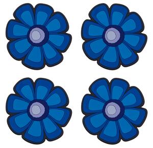 Bellatex Podtácek sada 4 ks 10x10 cm 4ks Květ modrá