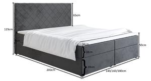 Čalouněná postel 140x200 LILLIANA 2 - černá