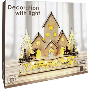 Vánoční okenní dekorace, svítící LED, 30 cm