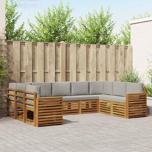 Venkovní pohovková souprava 9 ks Přírodní a světle šedá 3375486