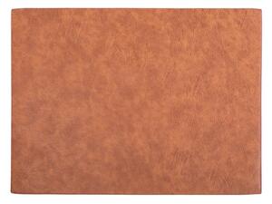 Oranžovohnědé prostírání z imitace kůže ZicZac Troja Rectangle, 33 x 45 cm