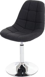 Jídelní židle HWC-A60, otočná židle, retro design 50. let látka/textil tmavě šedá, chromová podnož
