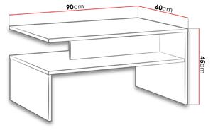Konferenční stolek SOX, 90x45x60, bílá