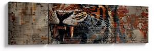 Obraz - Tygr z cihel (170x50 cm)