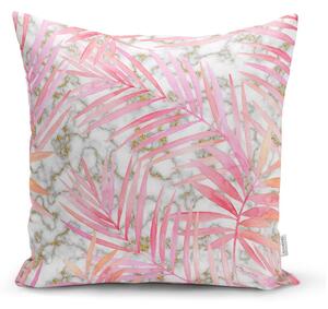 Sada 4 dekorativních povlaků na polštáře Minimalist Cushion Covers Pink Leaves, 45 x 45 cm